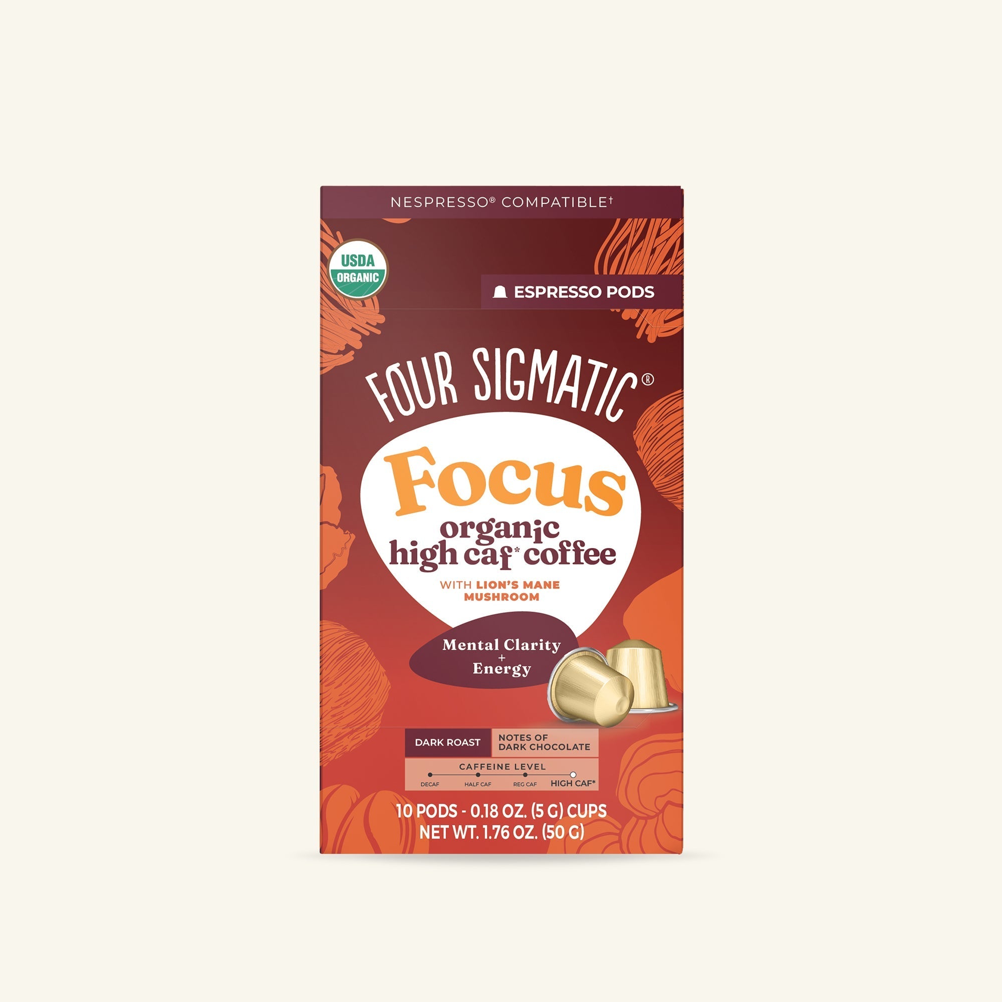 Focus Dark Roast High Caf Espresso Pods (10ct) - Plant Based