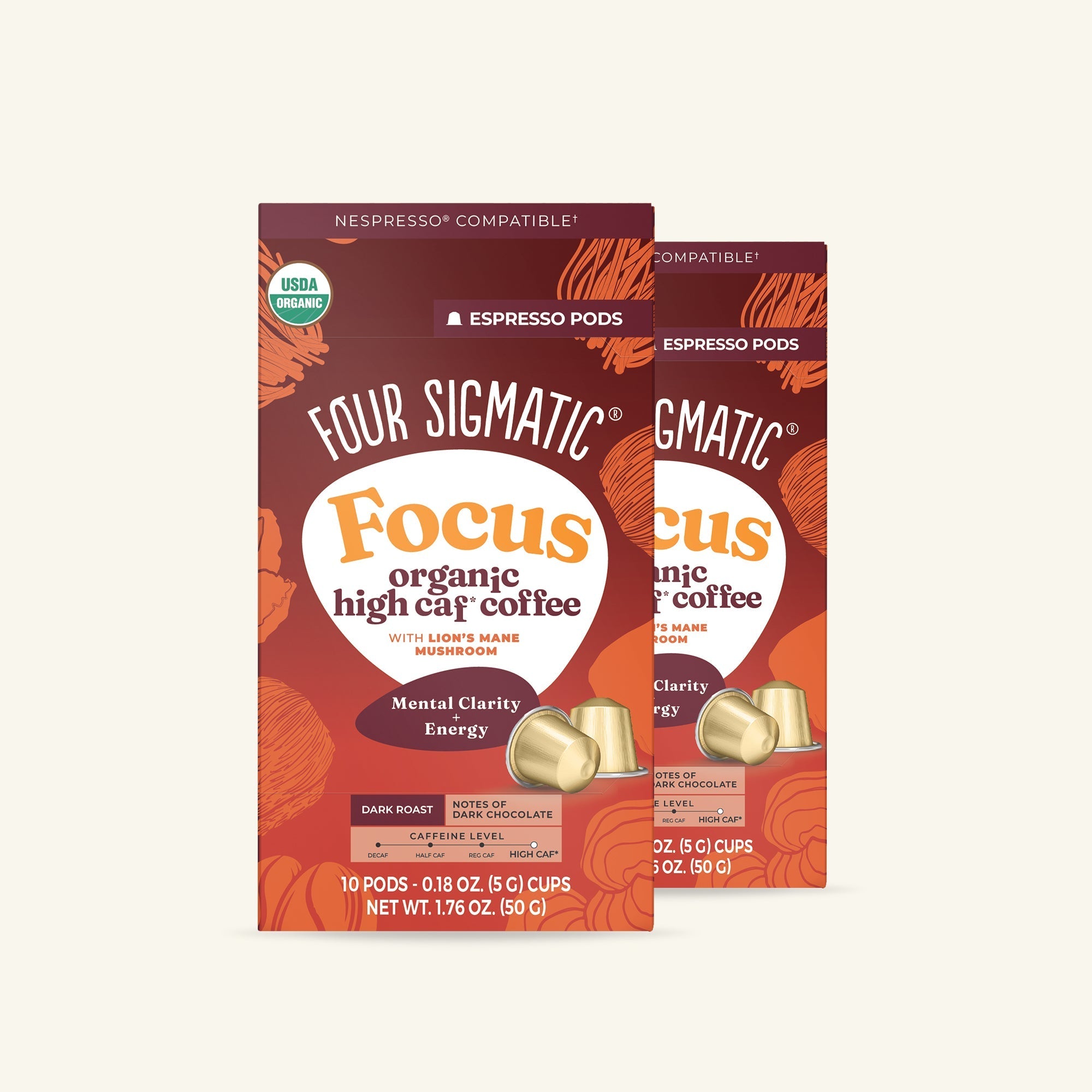 Focus Dark Roast High Caf Espresso Pods (10ct) - Plant Based