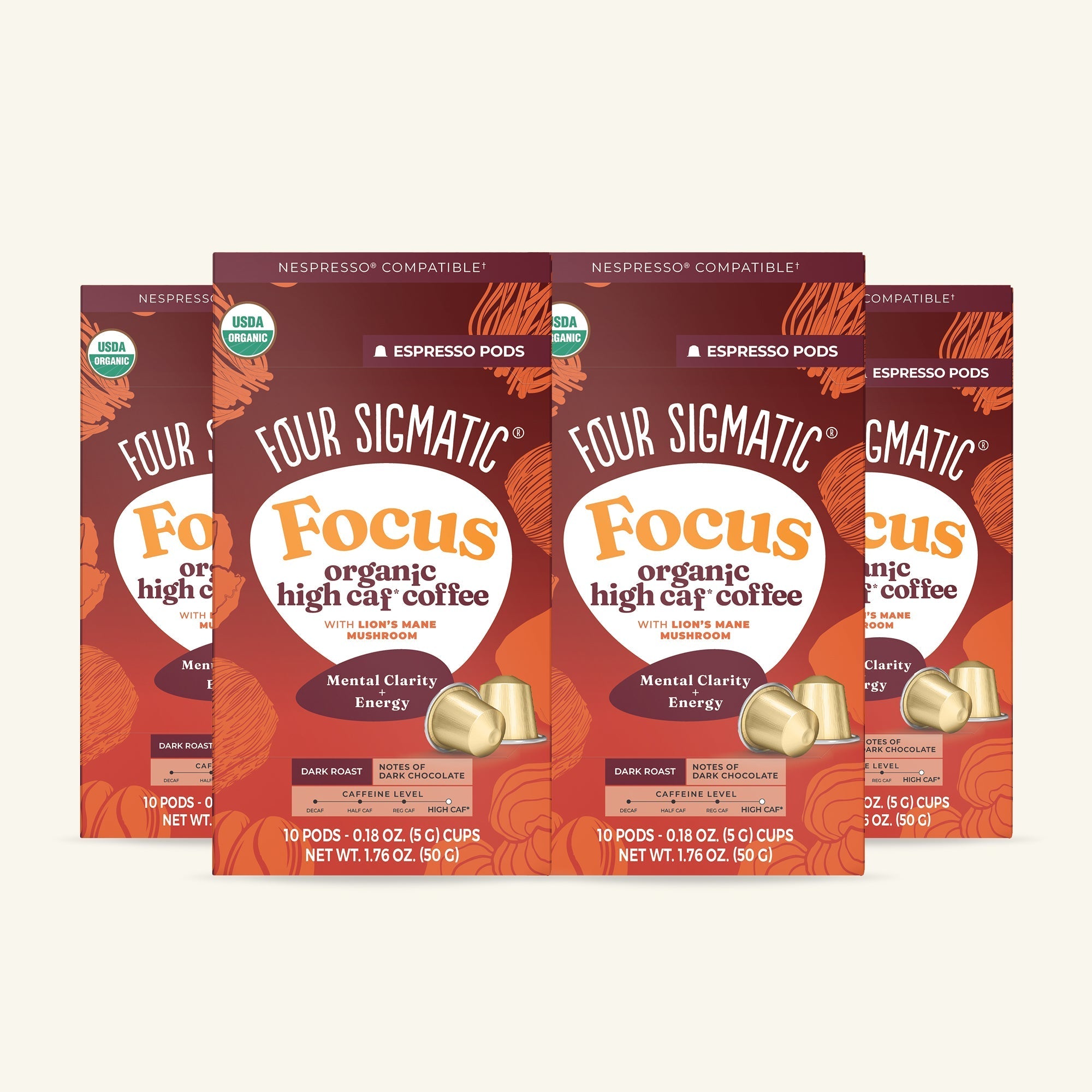 Focus Dark Roast High Caf Espresso Pods (10ct) - Plant Based
