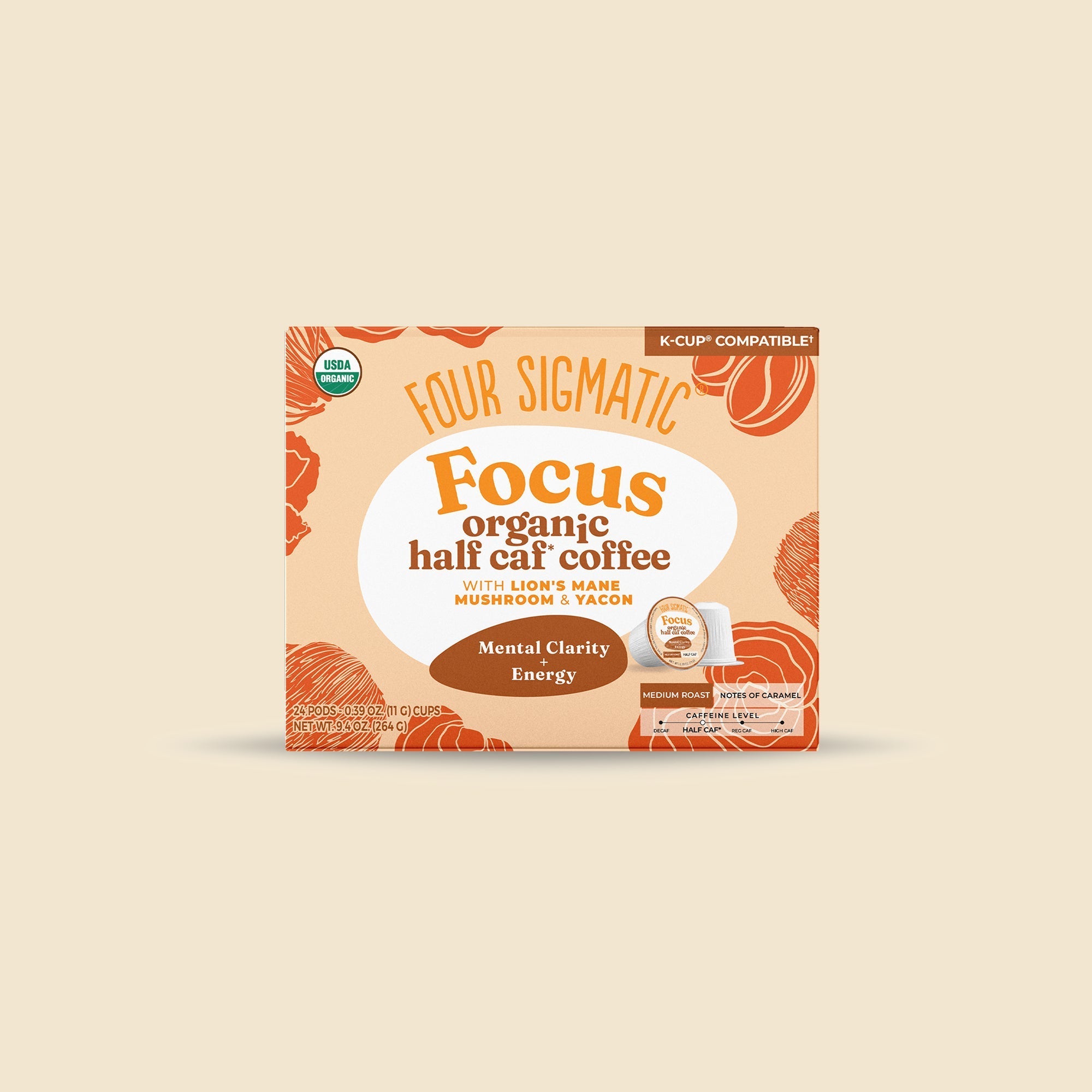 Focus Half-Caf Coffee Pods (24ct) - Clean Energy