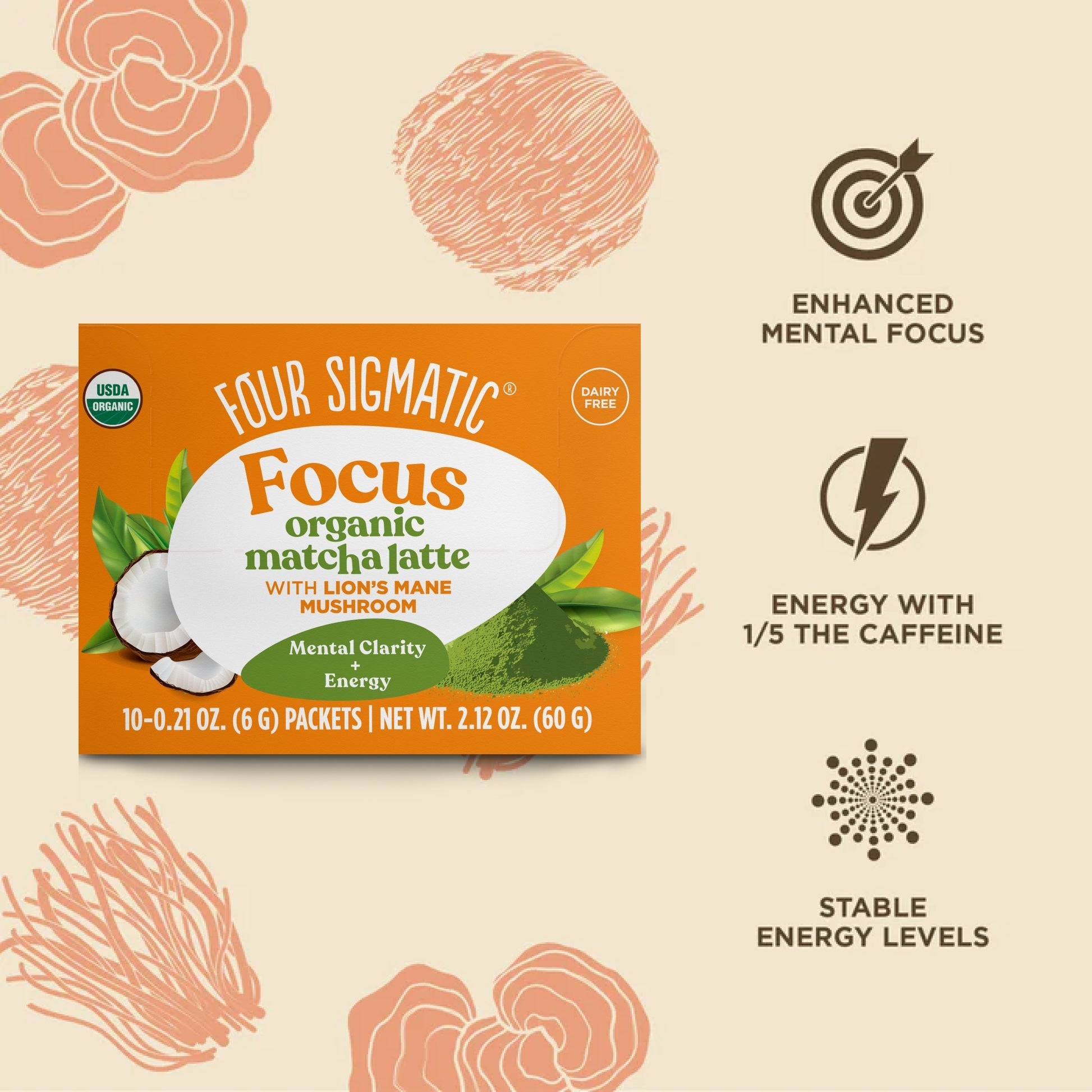 Focus Matcha Latte, Packets - Smooth Coffee