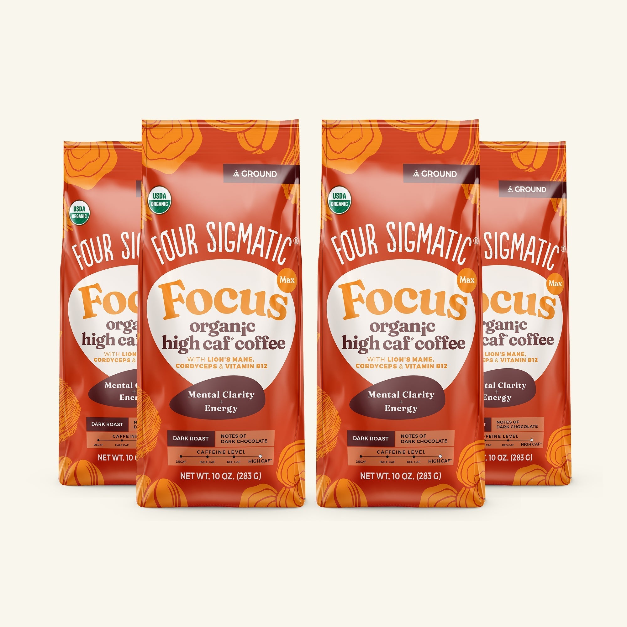 Focus Max High Caf Ground Coffee - Dark - For Everyday Wellness