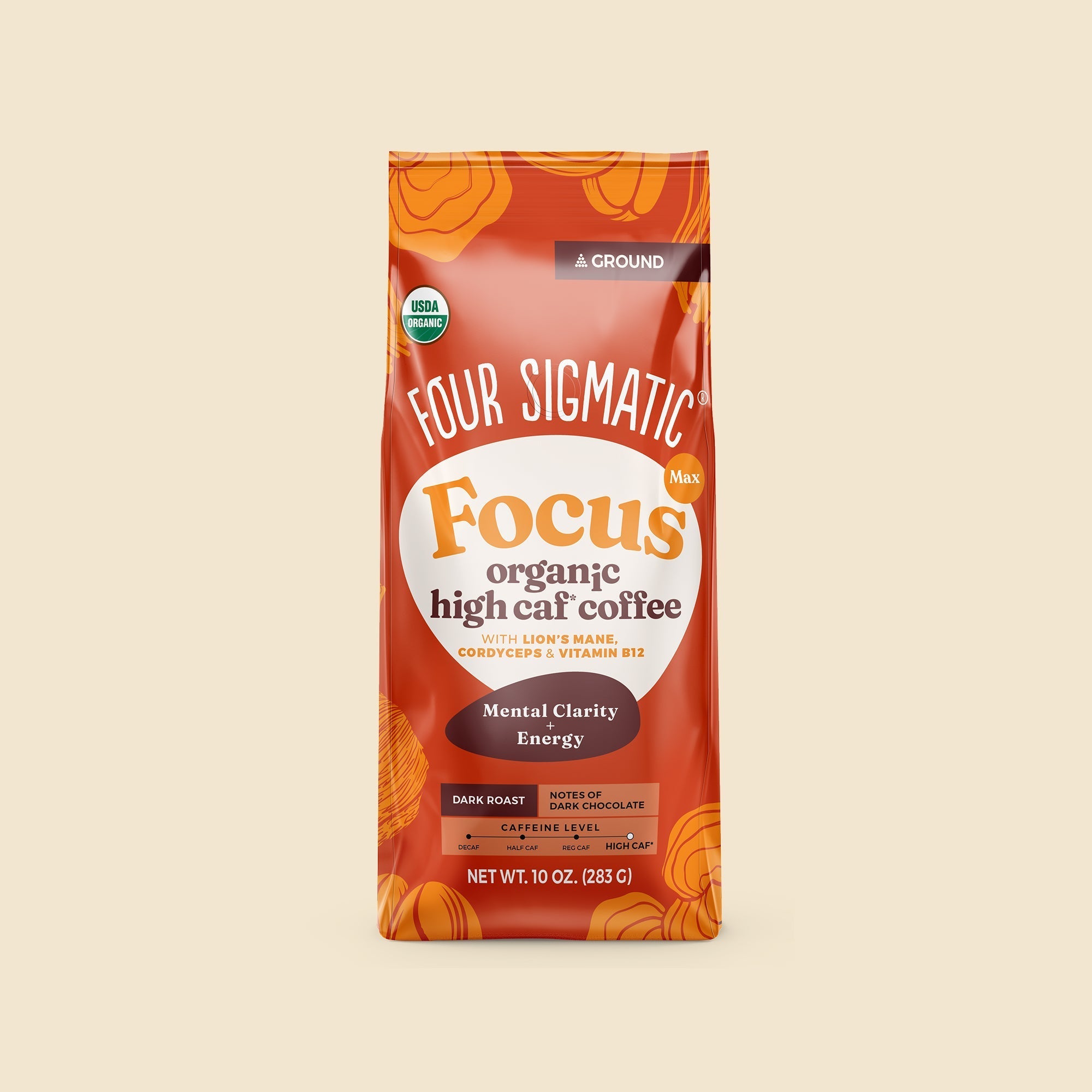 Focus Max High Caf Ground Coffee - Dark - For Everyday Wellness